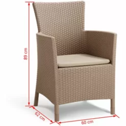 Jeu De Salle à Manger D'extérieur 3pcs Iowa Cappuccino 223929 Allibert - Brun -ALLIBERT Soldes Magasin 3528367 3