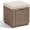 Pouf De Rangement Cube Cappuccino Allibert