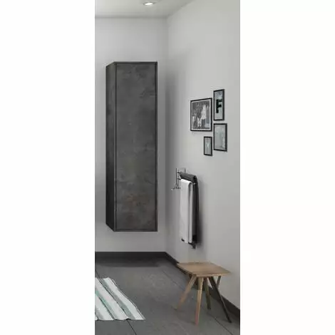 Allibert - Colonne 40 Cm Béton Foncé 1 Porte Avec 2 étagères Amovibles Et 2 étagères Fixes En Bois - MARNY 2 Allibert - Colonne 40 Cm Béton Foncé 1 Porte Avec 2 étagères Amovibles Et 2 étagères Fixes En Bois - MARNY – Image 2