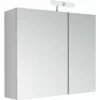 ALLIBERT Armoire De Toilette éclairante 2 Portes Miroir KLE'O 60 Cm Blanc Mat - Blanc