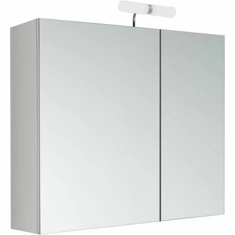 ALLIBERT Armoire De Toilette éclairante 2 Portes Miroir KLE'O 60 Cm Blanc Mat - Blanc 1 ALLIBERT Armoire De Toilette éclairante 2 Portes Miroir KLE'O 60 Cm Blanc Mat - Blanc