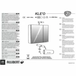 ALLIBERT Armoire De Toilette éclairante 2 Portes Miroir KLE'O 60 Cm Blanc Mat - Blanc 5 ALLIBERT Armoire De Toilette éclairante 2 Portes Miroir KLE'O 60 Cm Blanc Mat - Blanc -ALLIBERT Soldes Magasin 50894890 3