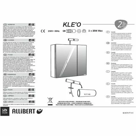 ALLIBERT Armoire De Toilette éclairante 2 Portes Miroir KLE'O 60 Cm Blanc Mat - Blanc 3 ALLIBERT Armoire De Toilette éclairante 2 Portes Miroir KLE'O 60 Cm Blanc Mat - Blanc – Image 3