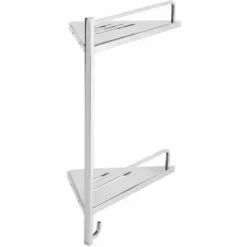 ALLIBERT Double étagère De Douche D'angle Avec Crochet Patère PALATINO - Inox