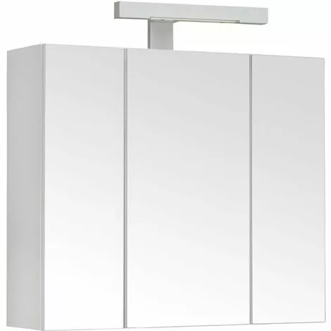 ALLIBERT Armoire De Toilette éclairante PIAN'O 60cm - 3 Portes Miroir éclairage LED Et Prise Blanc Mat - Blanc -ALLIBERT Soldes Magasin 50895648 1