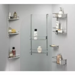 ALLIBERT Double étagère De Douche En Inox Avec Crochet Patère PALATINO - Inox -ALLIBERT Soldes Magasin 50895658 3