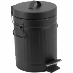 ALLIBERT Poubelle En Métal 3L ATELIER Noire - 17 X 26,5 Cm - Noir