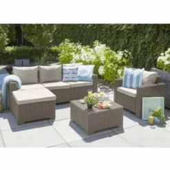 Pouf D'extérieur California Cappuccino Allibert - Brun -ALLIBERT Soldes Magasin 54142360 5