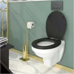 ALLIBERT ABATTANT BOIS COMPRESSE ACIERO NOIR MAT -ALLIBERT Soldes Magasin 57749799 3