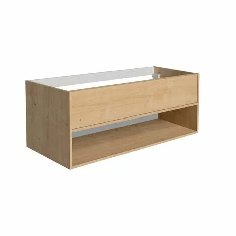ALLIBERT Ensemble Meuble De Salle De Bain MARNY Chêne 2 Tiroirs 120cm + Plan Pour Vasque à Poser 1 ALLIBERT Ensemble Meuble De Salle De Bain MARNY Chêne 2 Tiroirs 120cm + Plan Pour Vasque à Poser