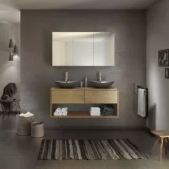 ALLIBERT Ensemble Meuble De Salle De Bain MARNY Chêne 2 Tiroirs 120cm + Plan Pour Vasque à Poser 5 ALLIBERT Ensemble Meuble De Salle De Bain MARNY Chêne 2 Tiroirs 120cm + Plan Pour Vasque à Poser -ALLIBERT Soldes Magasin 67495399 3