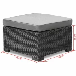 Pouf D'Extérieur California Graphite 233446 Allibert -ALLIBERT Soldes Magasin 6887220 3