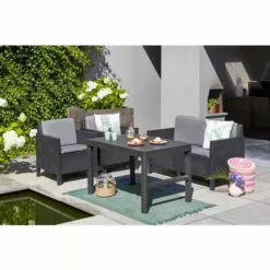 Table Réglable Allibert Lyon Anthracite 7 Table Réglable Allibert Lyon Anthracite -ALLIBERT Soldes Magasin 70148727 3