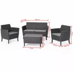 Jeu De Canapés De Jardin 8 Pcs Salemo Graphite 236629 Allibert - Gris -ALLIBERT Soldes Magasin 7914220 3