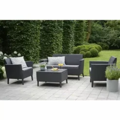 Jeu De Canapés De Jardin 8 Pcs Salemo Graphite 236629 Allibert - Gris -ALLIBERT Soldes Magasin 7914220 4