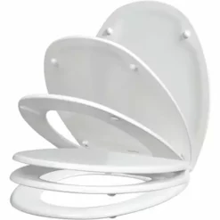 ALLIBERT Abattant WC En Bois Compressé - Fermeture Progressive Et Déclipsable SERENITY 2 Blanc -ALLIBERT Soldes Magasin 8439529 3