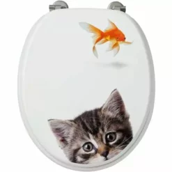 ALLIBERT Abattant WC En MDF Décor POISSON-CHAT - Décor