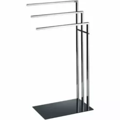 ALLIBERT Porte-serviette à  Poser 3 Barres VERRY Chromé - Base En Verre Trempé - Chromé